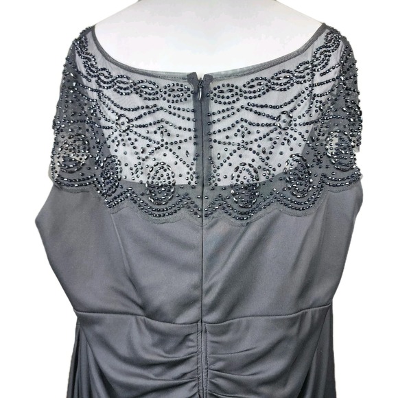 Onyx Nite Cocktail Dress Womens 22W Black Beaded Stretch Party Gala Occasion VTG - Picture 4 of 12